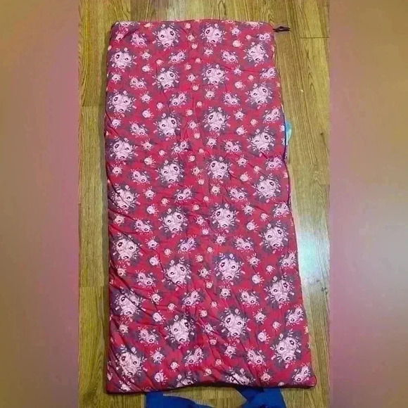 Matilda Jane Bed Of Roses Sleeping Bag Red Flowers Plaid Ruffle Girls Roll Up - Picture 2 of 7